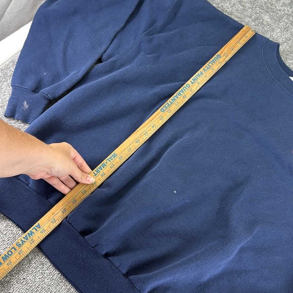 Vintage Hanes Busch Light Beer Embroidered Long Sleeve Sweatshirt Blue Mens XXL - Picture 2 of 12